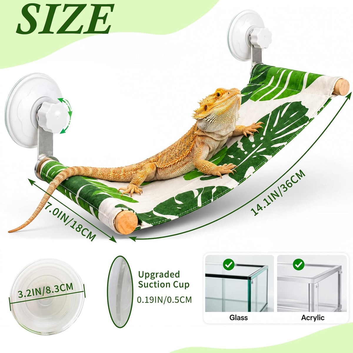 Bearded Dragon Hammock for Window Reptile Sleeping Bed