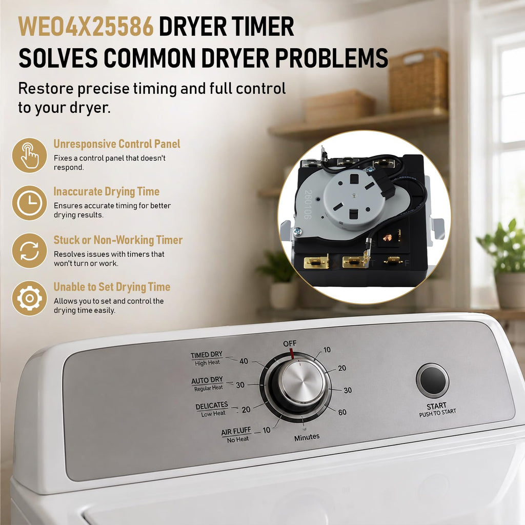 WE04X25586 Dryer Timer Replacement for GE Hotpoint Dryer