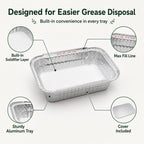 Cooking Oil Solidifier, 12-Pack Disposable Grease Disposal Trays