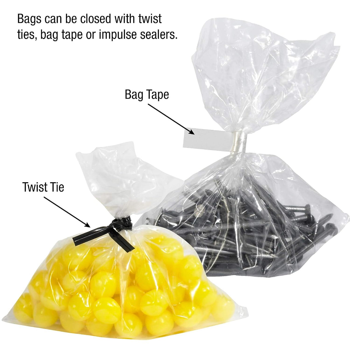6" x 12", 1 Mil (1000/Case) Flat Open Clear Plastic Poly Bags