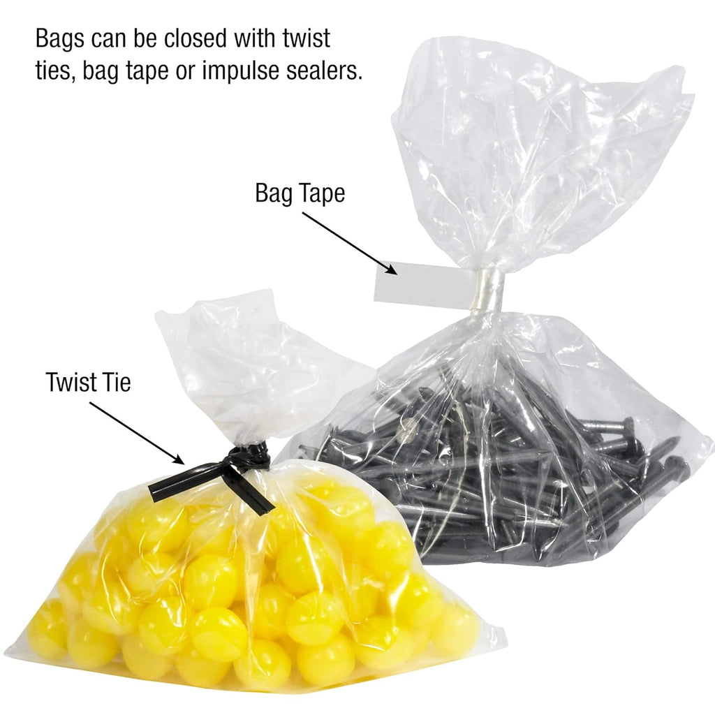 4" x 2" x 12", 1 Mil (1000/Case) Expandable Side Gusseted Open Top Plastic Poly Bags