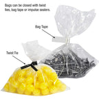 10" x 6" x 24" Gusseted Poly Bags, 2 Mil, Clear Open Top with Expandable Sides for Packaging Parts, Food and