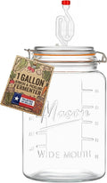 1-Gallon Mason Glass Fermenting Jar with Airlock Lid – Wide Mouth with Ounce & Milliliter Markings for Mead