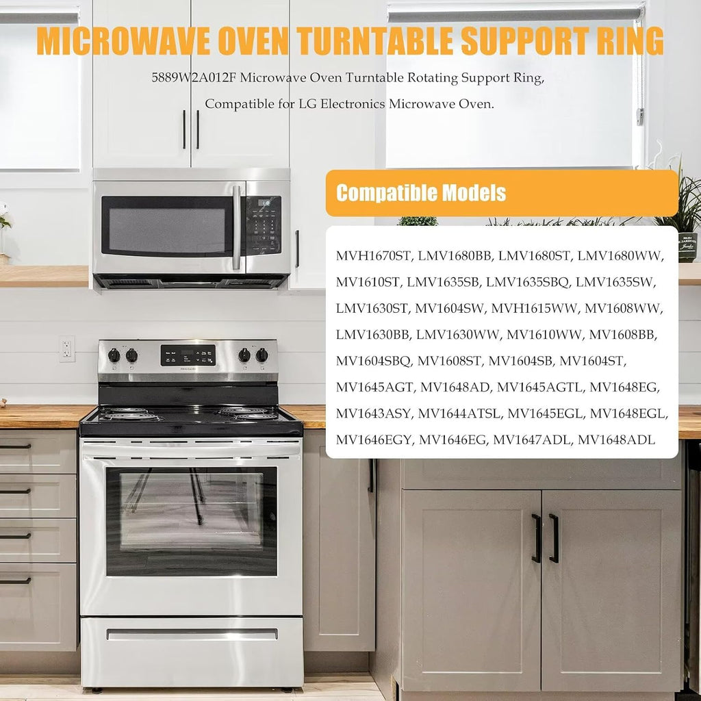 2-Pack Microwave Rotating Roller Ring for LG - 9.5 Inch for Models LMV1630BB, LMV1630WW, MV1610WW, MV1608BB