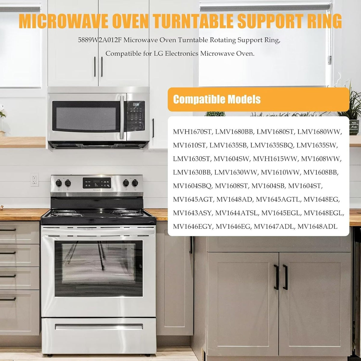 2-Pack Microwave Rotating Roller Ring for LG - 9.5 Inch for Models LMV1630BB, LMV1630WW, MV1610WW, MV1608BB
