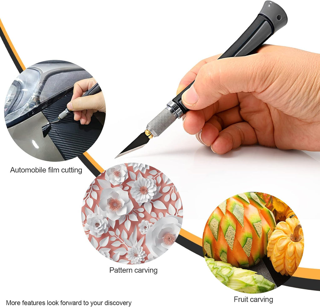 Precision Hobby Knife Set Utility Craft Knife Kit with 10PCS Blades for Art, Working-Stencil, Scoring, Scrapbooking