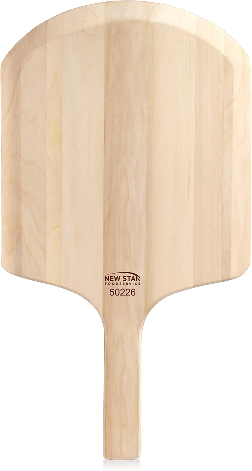 50226 Restaurant-Grade Wooden Pizza Peel, 14" L x 12" W Plate, with 8" L Wooden Handle, 22" Overall Length
