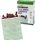 Recyclable XL Paper Sandwich Bags, 50 Count, Stripe