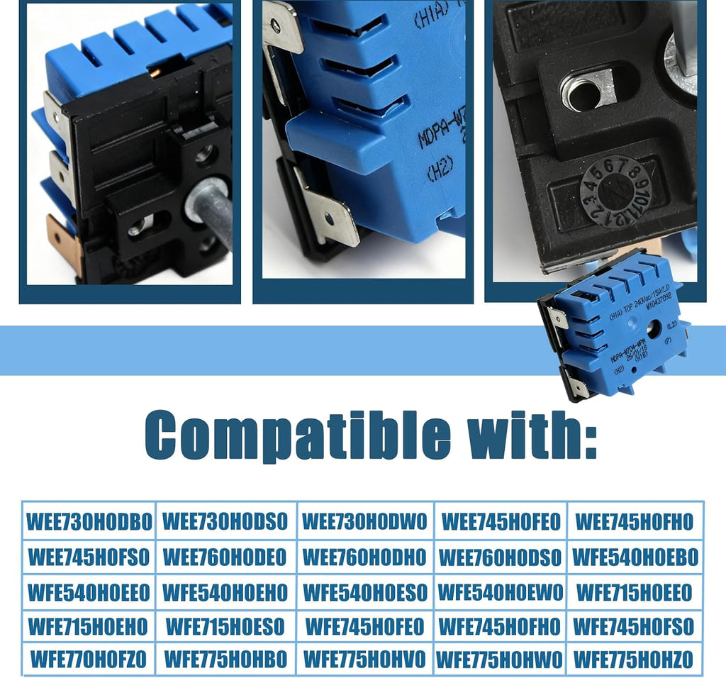 W10857622 W10437092 PS11731368 Electric Range Infinite Control Switch Replace for Whirlpool Models Including Maytag KitchenAid Jenn-Air And Kenmore/Sears Replace MDPA-W704-UNM AP5989899 4383881