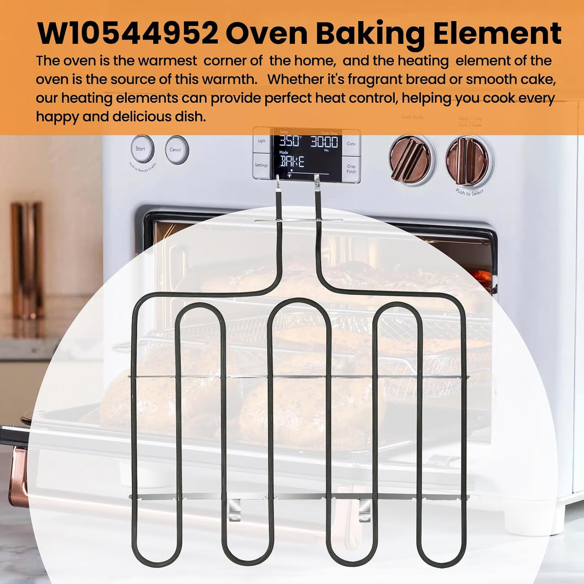 UPGRADED W11238400 W10544952 240V 4000W Oven Broil Heating Element Suitable For Whirlpool Kitchenaid Maytag Oven Heating Element,Compatible With AP6333402 4591414 PS12578760