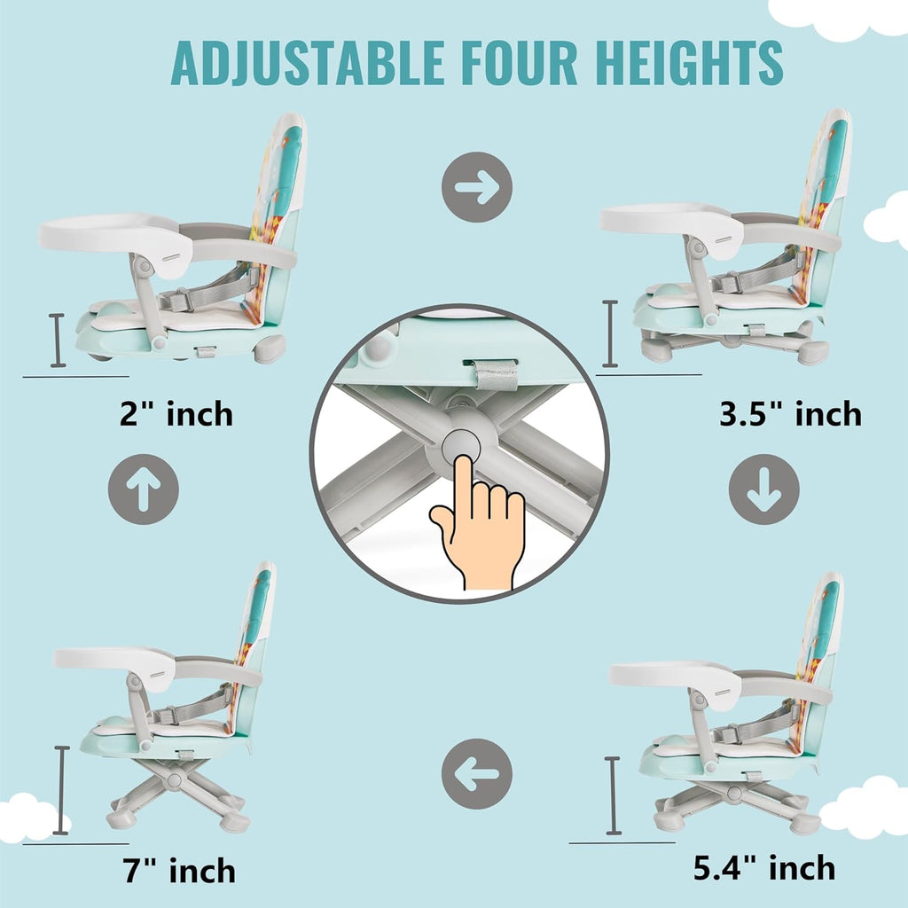 Munch N Go Booster Seat for Babies 6–36 Months, 3-in-1 Feeding, Floor & Table Seat, Adjustable 4 Heights, Lightweight