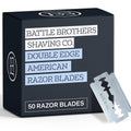Made in USA Double Edge Razor Blades (50-Pack) – Stainless Steel, Smooth & Sharp | Fits All DE Safety Razors | Battle