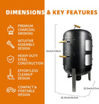 Vertical Charcoal Smoker Grills: Premium 20.5 Inch BBQ Meat Smokers