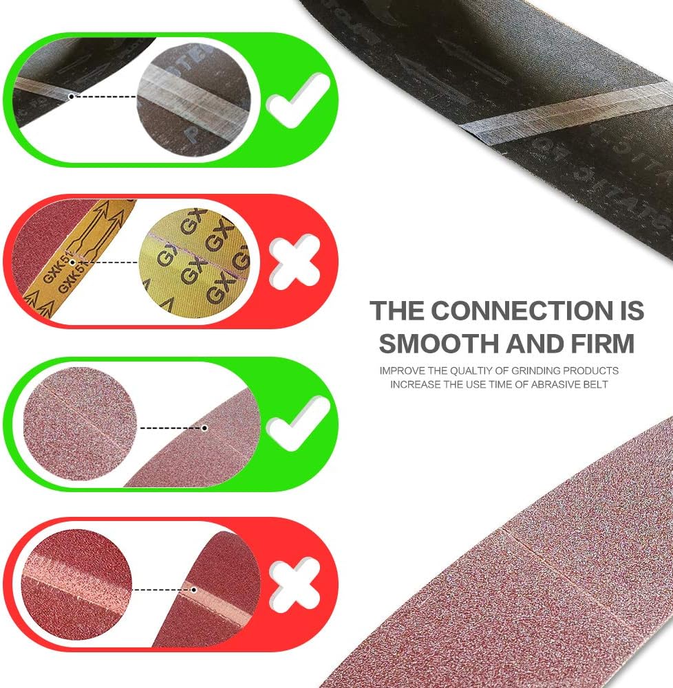 3 x 21 Inch 80 Grit Sanding Belt | Premium Aluminum Oxide Sanding Belt | Premium Sander Sandpaper – 12 Pack