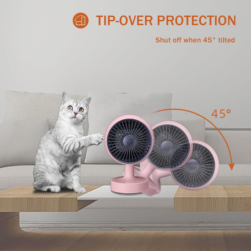 Space Heater,Small Space Heater,1200W Desk Heater for Office,160° Lateral Auto Oscillating,3 Gears Adjustable,PTC