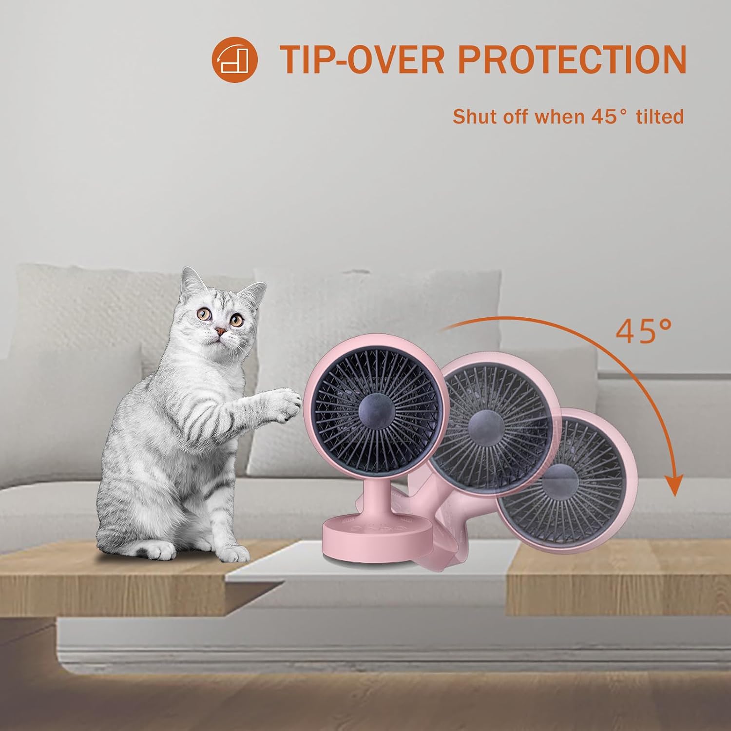 Space Heater,Small Space Heater,1200W Desk Heater for Office,160° Lateral Auto Oscillating,3 Gears Adjustable,PTC
