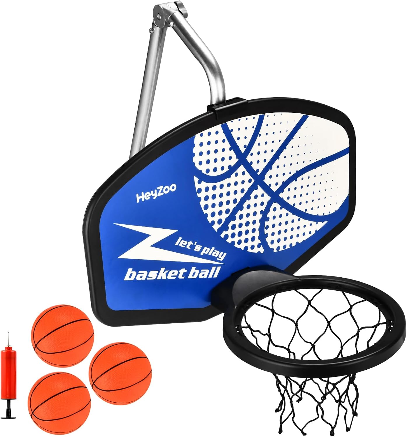 Trampoline Basketball Hoop, with Pump and Mini Balls, Trampoline Accessory | Easy to Assemble Sturdy for Dunk Fit