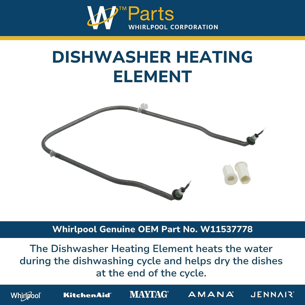 Whirlpool W11537778 Genuine OEM Dishwasher Heating Element Replacement Part