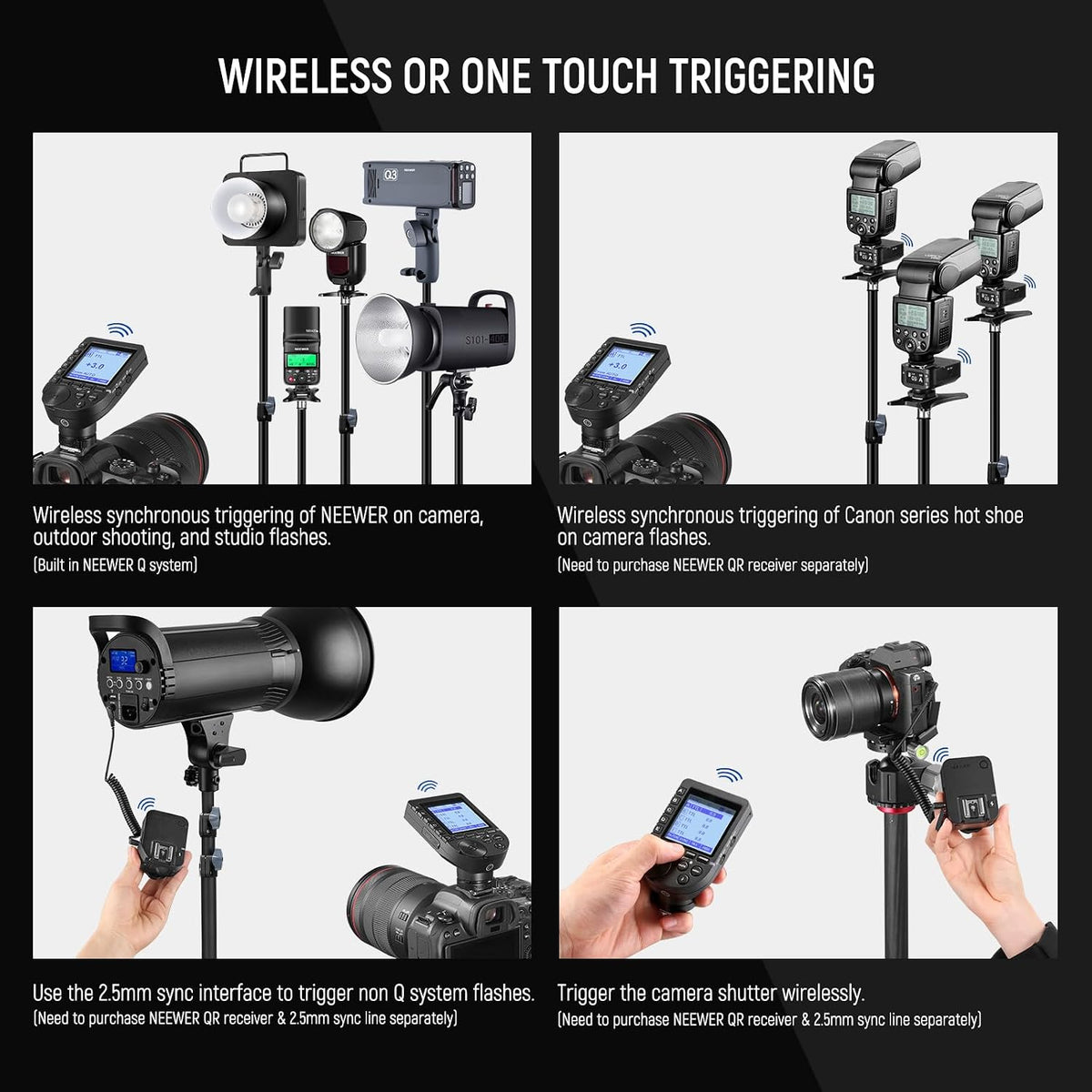 Upgraded QPRO-C TTL Wireless Flash Trigger Compatible with Canon