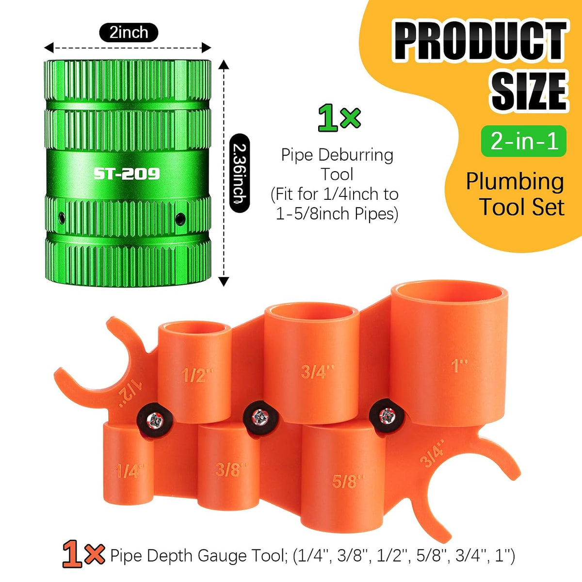 Dreyoo PEX Deburring with Depth Gauge for Copper Pipe