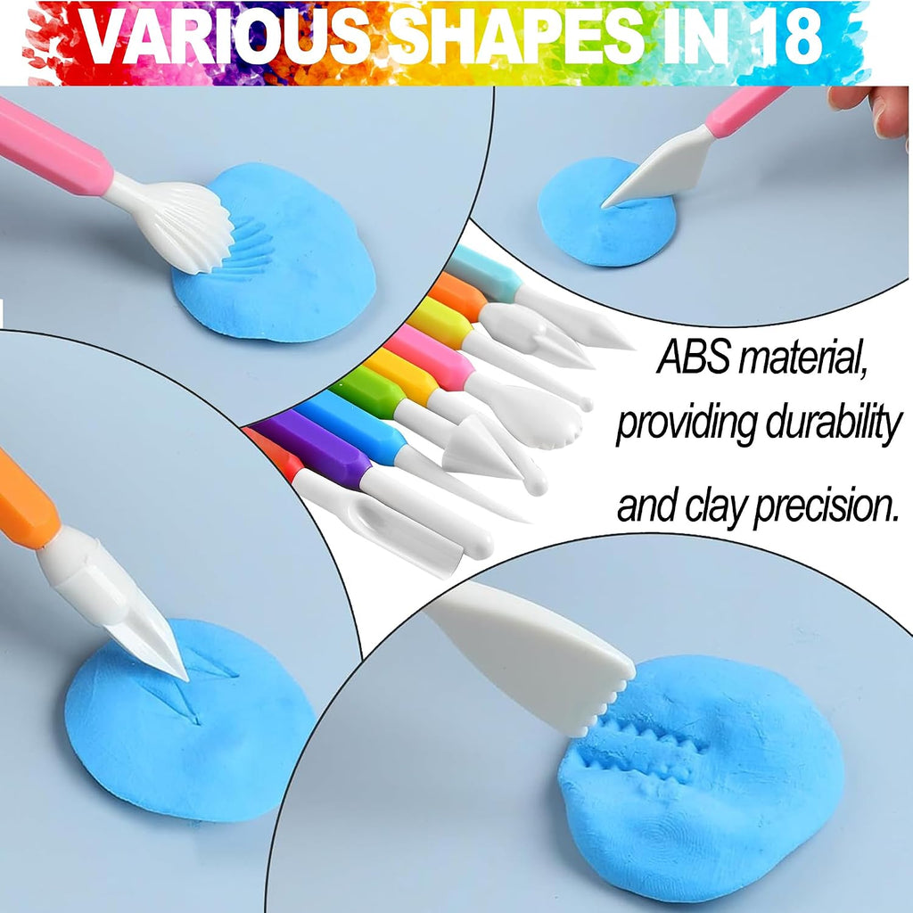 Air Dry Clay Tools for Kids Ages 8+ Pottery Clay Tool Kit Plastic Clay Sculpting Tools Set for DIY Project, Modeling