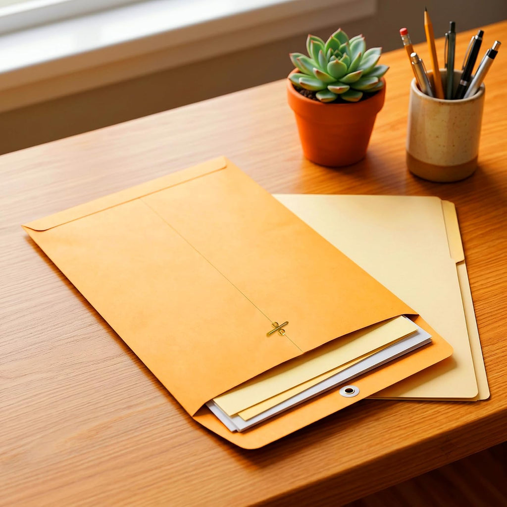 125 Pcs 9 x 12 Inch Clasp Envelopes, 28lb