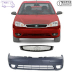 Front Bumper Cover Primed Plastic + Grille Assembly For 2005-2007 Ford Focus Direct Replacement