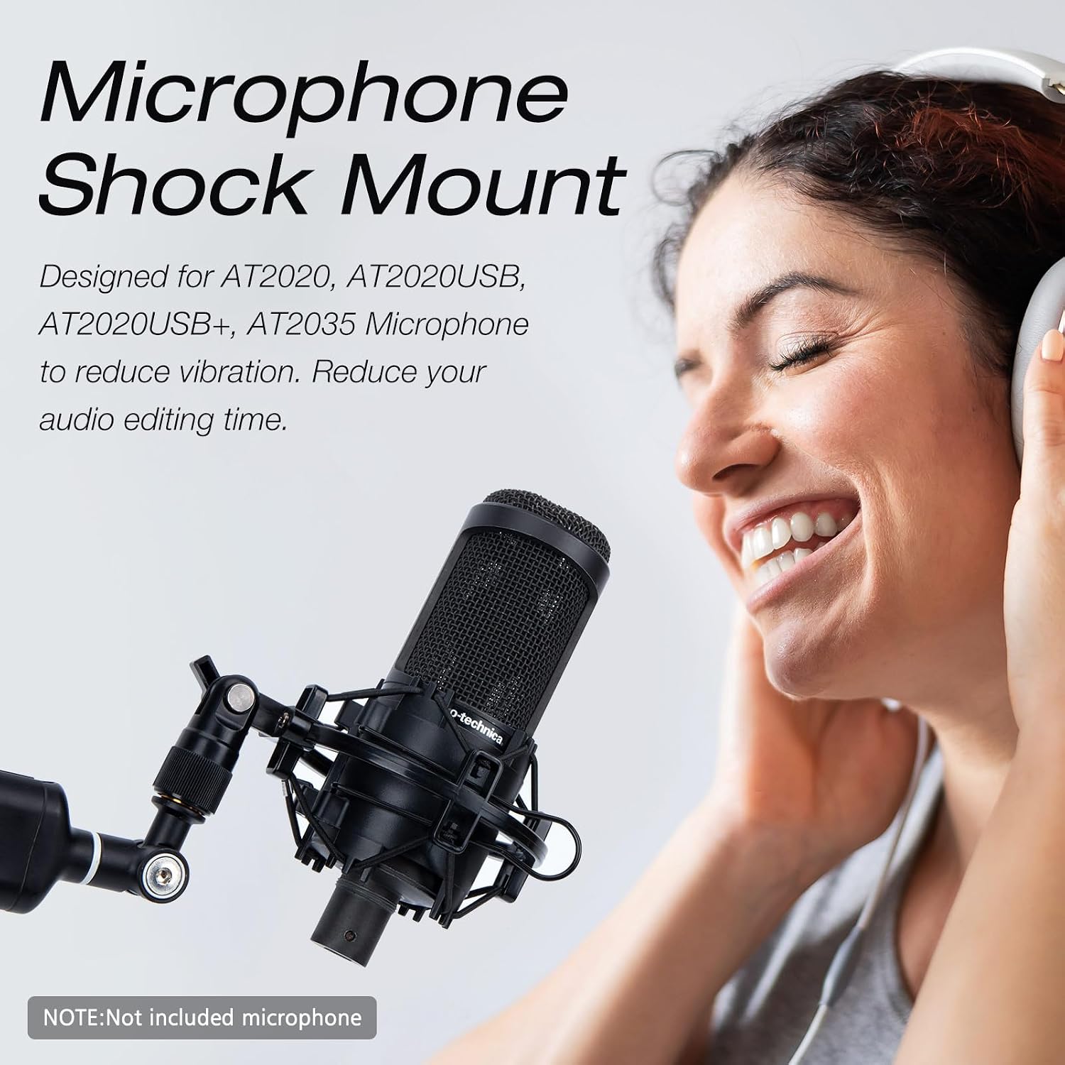 AT2020 Shock Mount, Microphone Shock Mount Reduces Vibration Noise for Audio Technica AT2020 AT2035 ATR2500 Condenser