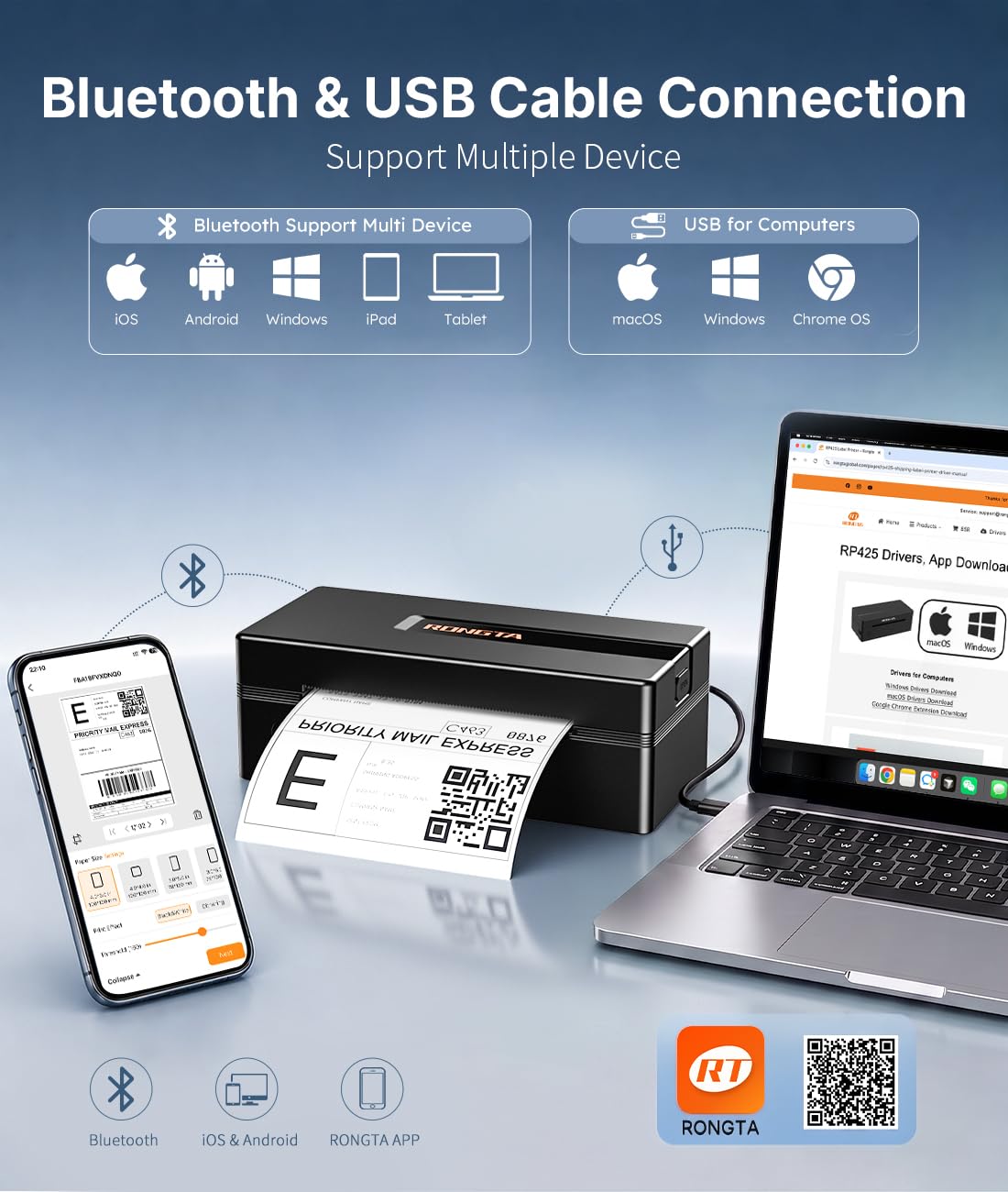 Bluetooth Thermal Shipping Label Printer for Small Business