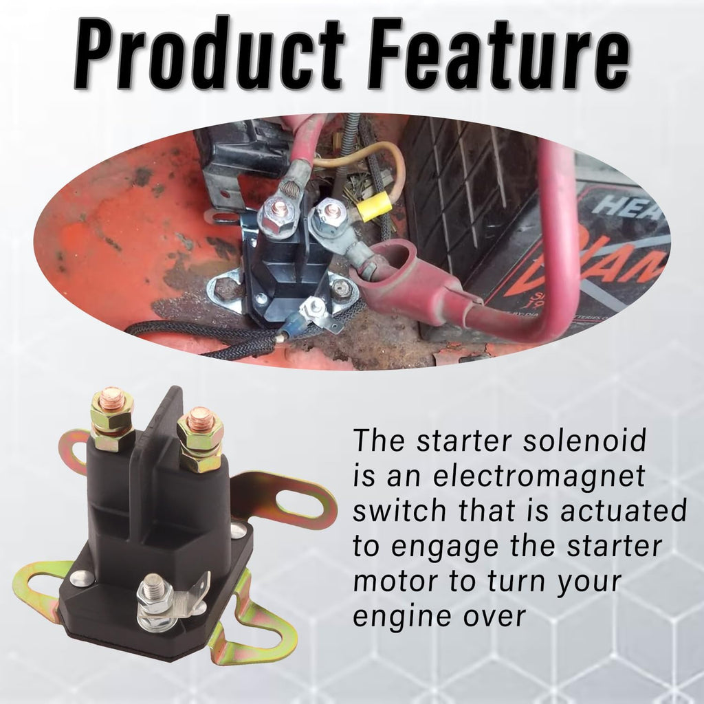 12V Starter Solenoid, Compatible with Husqvarna Bad Boy Zero Turn Mowers ZT, CZT, MZ Lawn Mower Solenoid, 108-5349-00