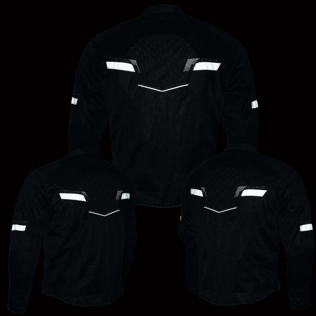 Men’s CE Armored All-Season Motorcycle Jacket - X-Large | All Seasons, Impact Protection ,Textile Racer Design, Vented
