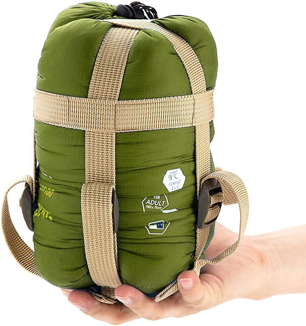 Warm Weather Sleeping Bag - Portable, Waterproof, Compact Lightweight, Comfort with Compression Sack - Great for
