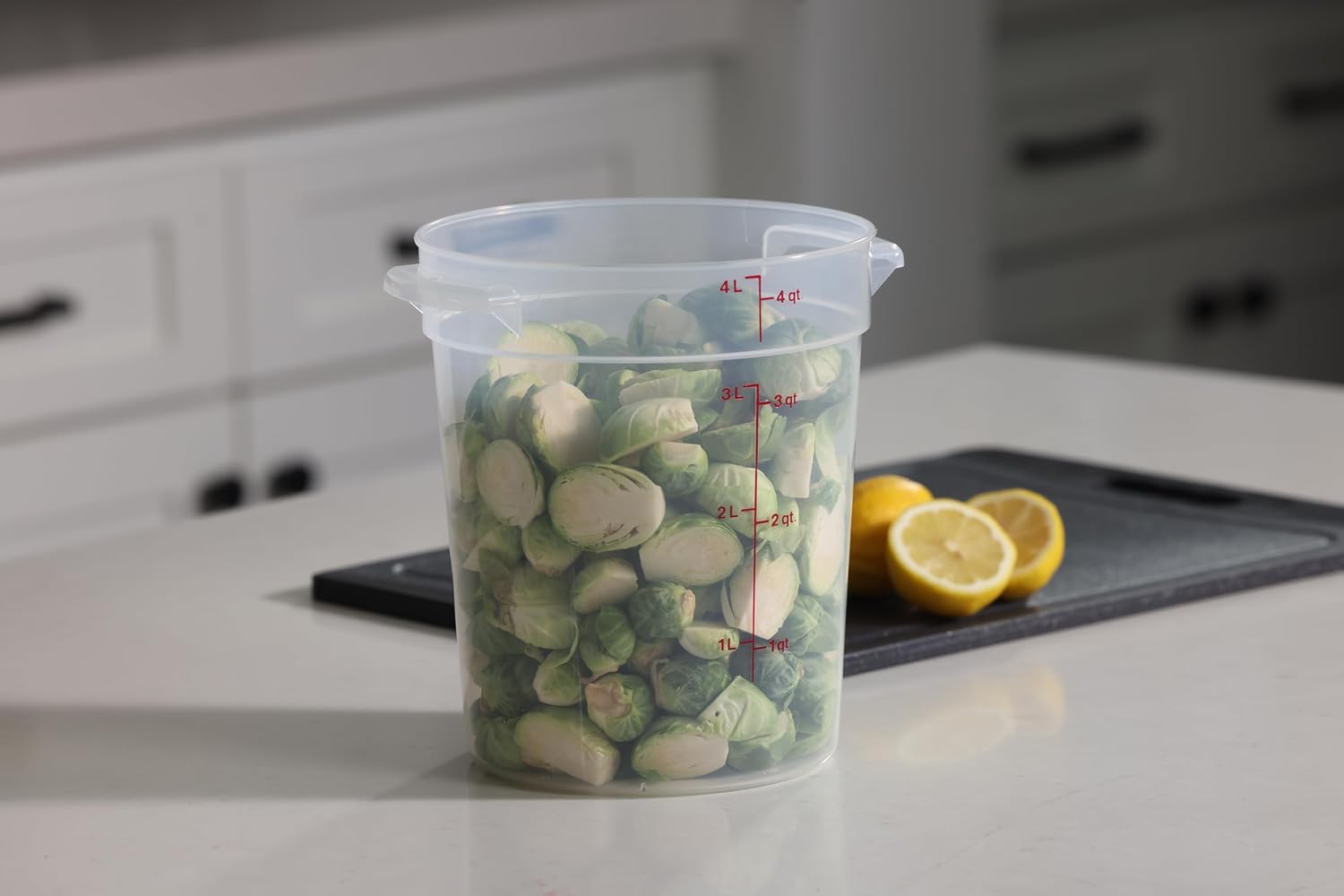 4 Quart (QT) Food Storage Container (No Lid) - Restaurant Food Grade Bucket - for Dough Proofing and Brining