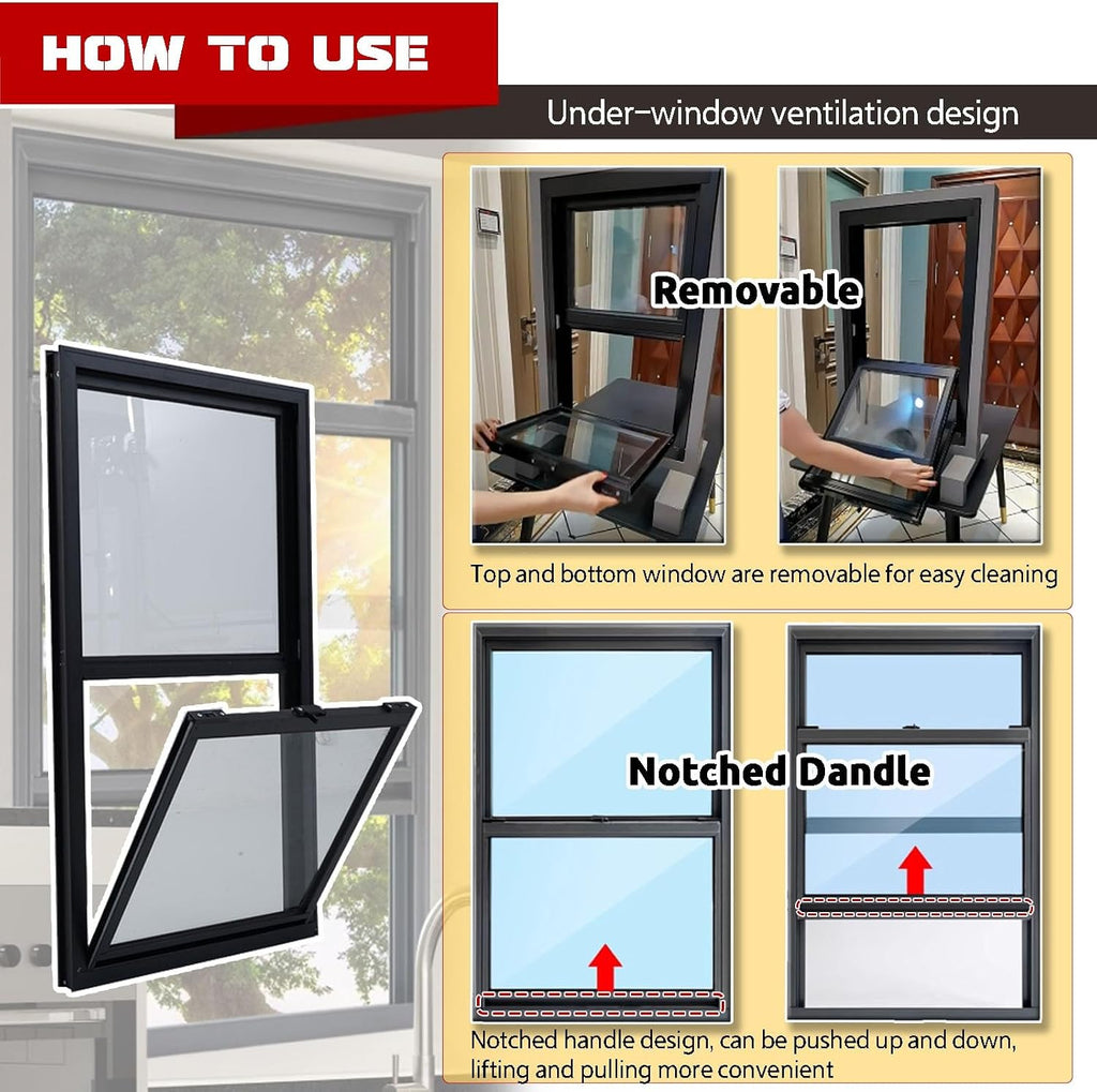 Double Hung Narrow Shed Window - Home Replacement for Basement/Garage/Loft, 18x21 in (45x53 cm), Durable & Stylish