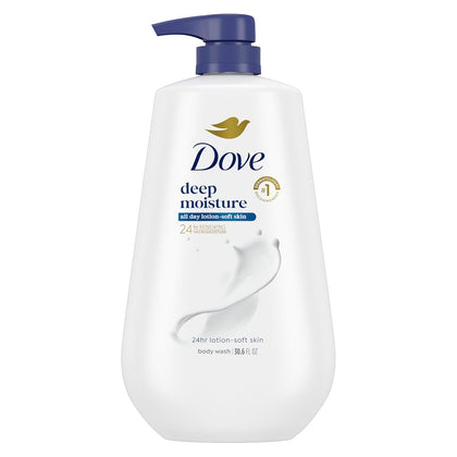 Body Wash Deep Moisture for 24hr Lotion-Soft Skin Moisture Moisturizing Skin Cleanser with No Sulfates No Parabens