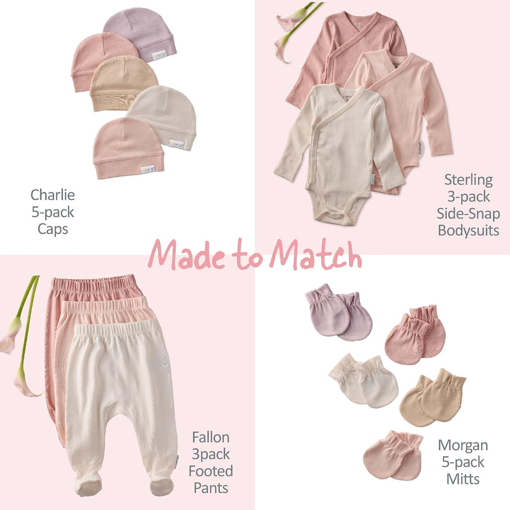 Sterling 3-Pack Side Snap Long Sleeve Bodysuits 100% Cotton