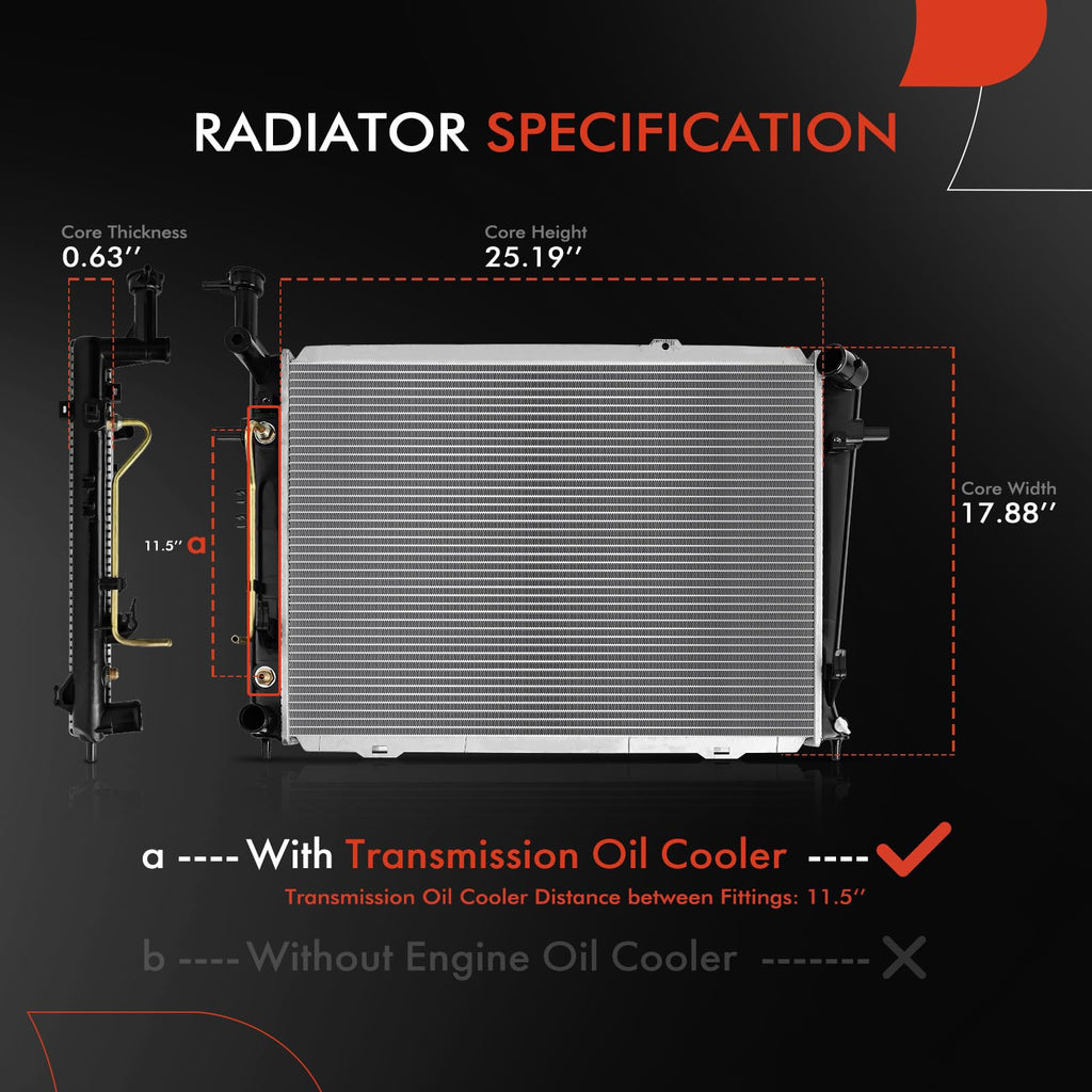 A-Premium Engine Coolant Radiator Compatible with Hyundai Model