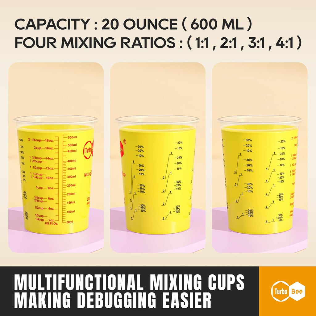20oz Resin Mixing Cups - [Easy-Separate Design] 50 Pack Graduated PP Plastic Mixing Cups for Epoxy Resin, Paint &