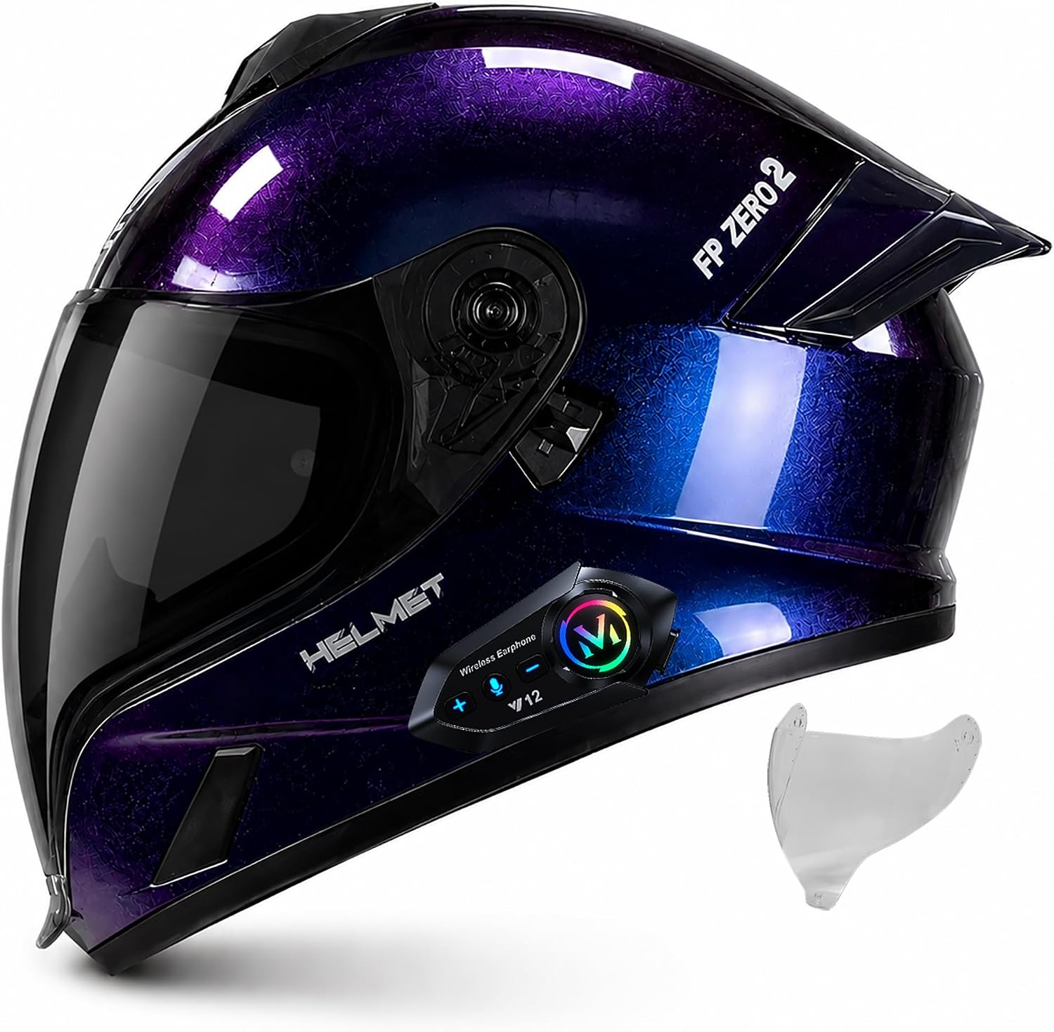 Bluetooth Full Face Motorcycle Helmet DOT Approved Modular Motorcycle Helmets with Built-in Sun Visor