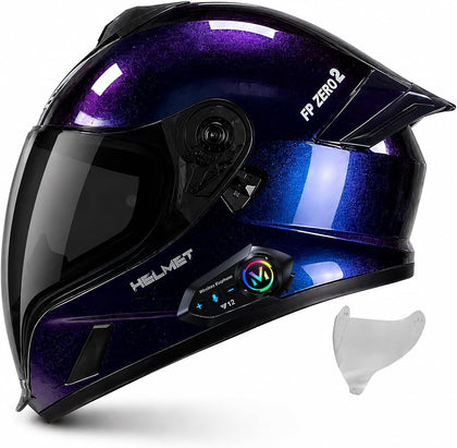 Bluetooth Full Face Motorcycle Helmet DOT Approved Modular Motorcycle Helmets with Built-in Sun Visor