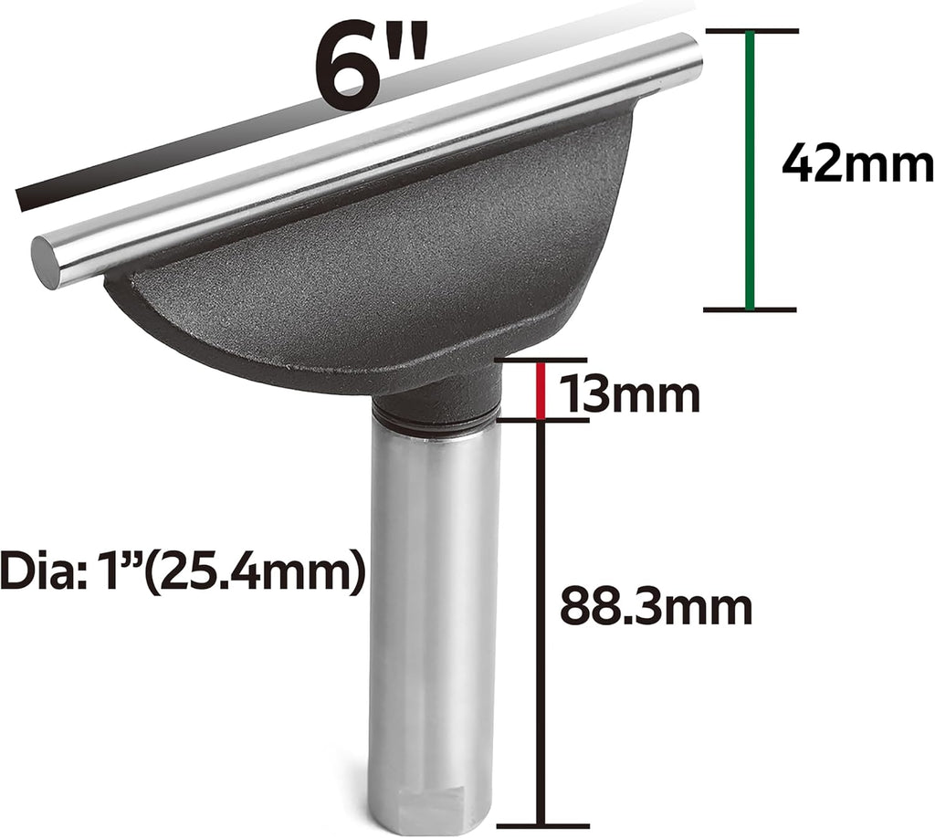 6" Tool Rest with 1" Diameter Total Length 4" Post, Woodlathe Heavy Duty Round Bar Straight Tool Rest.