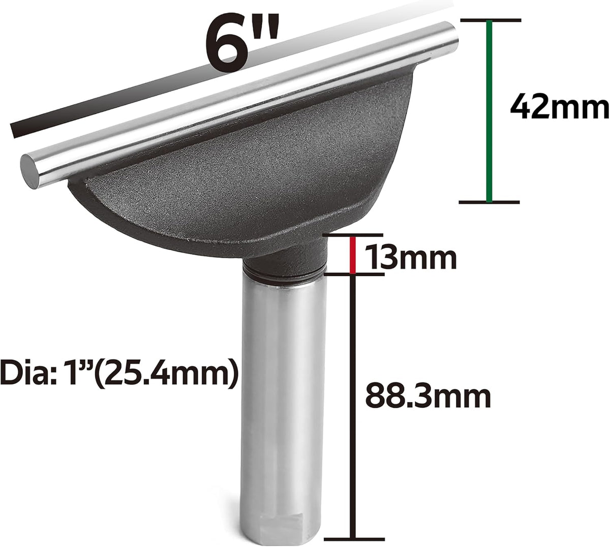 6" Tool Rest with 1" Diameter Total Length 4" Post, Woodlathe Heavy Duty Round Bar Straight Tool Rest.