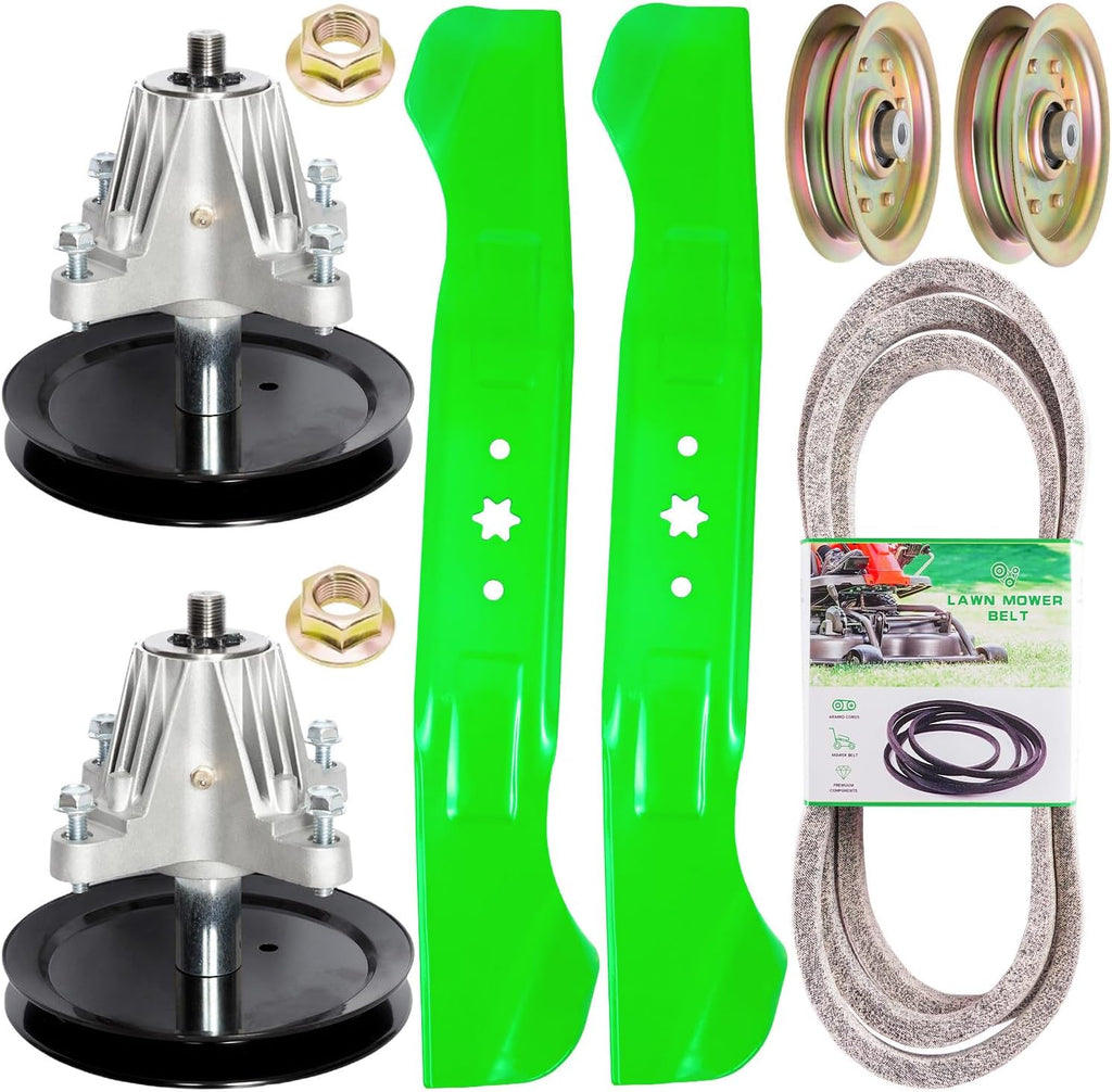 46 Inch 618-04865 Mower Deck Rebuild Kit Fit for Cub Cadet LTX1045 LTX1046 Craftsman MTD LT2000 LT2200 Troy Bilt Horse XP 2 Spindles 918-04865 2 Idlers 753-08171 2 Blades 942-04244 1 Belt 954-04219