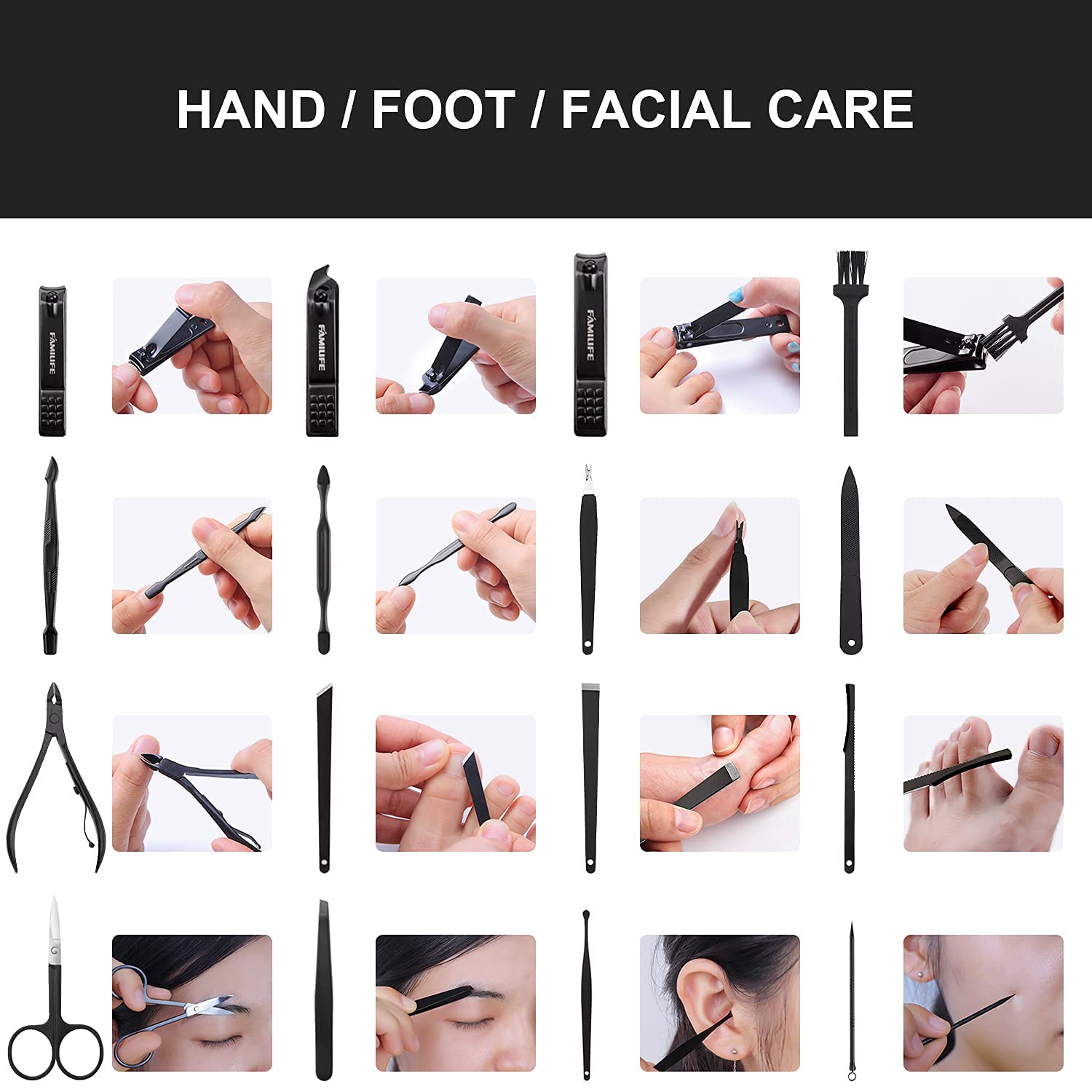 Gifts for Men, Manicure Set Clippers Manicure Kit Nail Clipper Sets 16pcs Mens Grooming Kits Professional Stainless