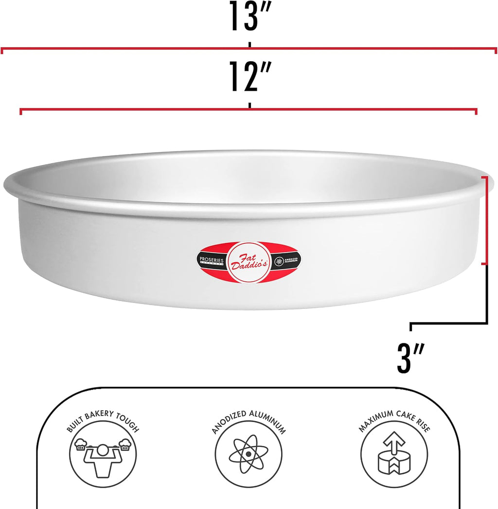 Anodized Aluminum Round Cake Pan, 12 x 3 Inch
