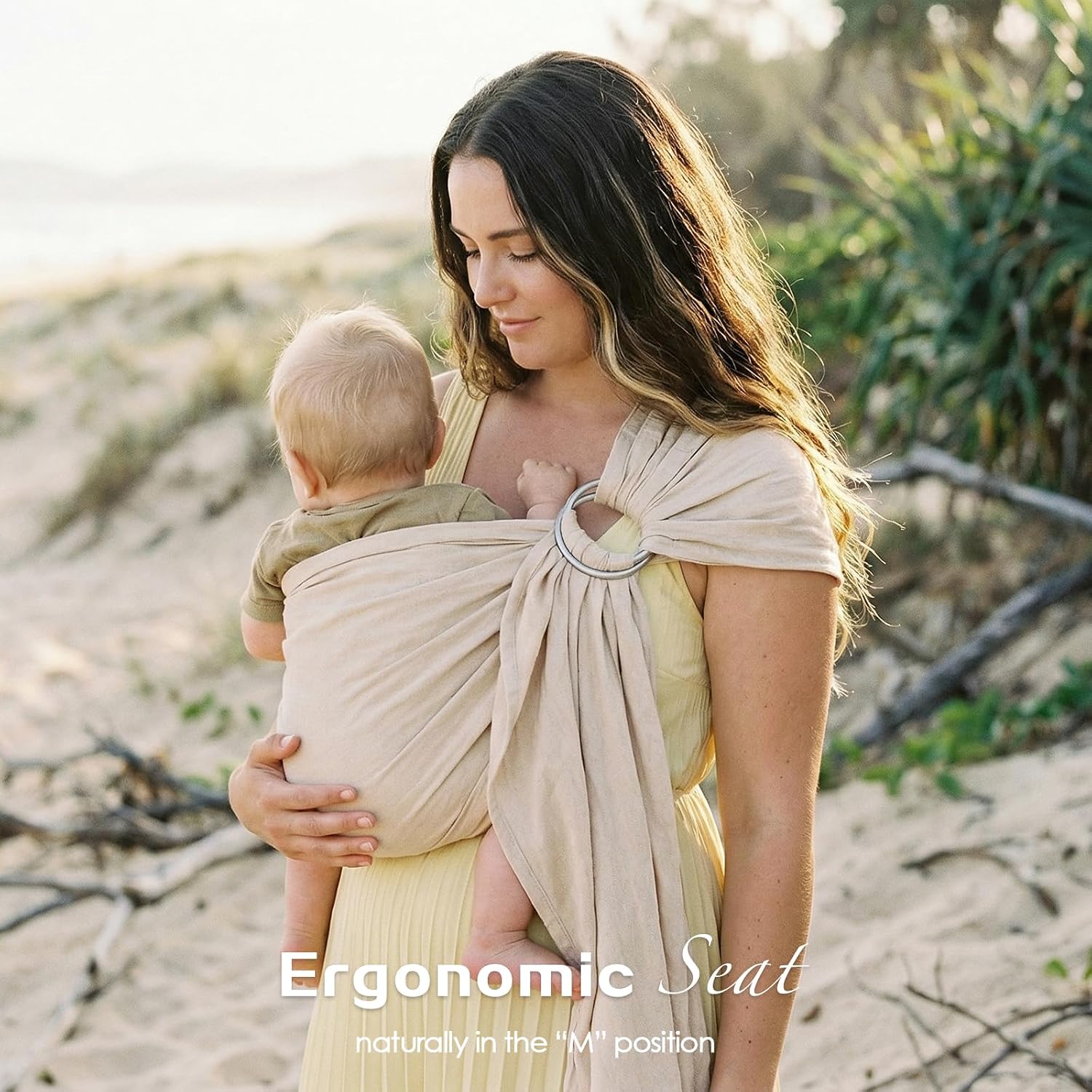Baby Ring Sling Wrap, Lightweight Baby Carrier Sling Toddler Sling, Cotton Infants Wraps Carrier (7-35 lbs) for