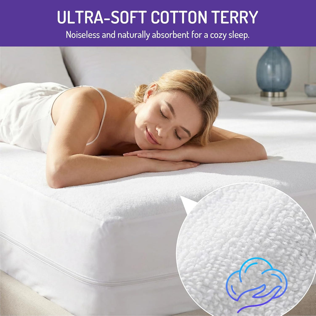 Bed Bug Mattress Cover Queen, Mattress Protector, Fits 13-15 Inch | Lab-Tested Bed Bug Barrier, Dust Mite Proof