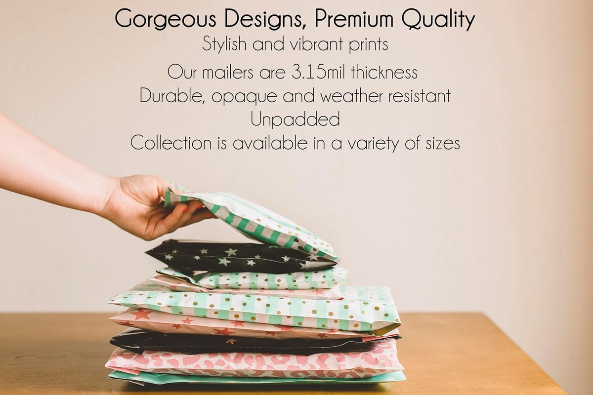 100 Poly Mailers 6x9 - Black - Small Shipping Envelopes