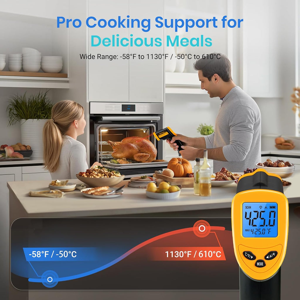 Infrared Thermometer Laser Temperature Gun, -58°F~1130°F