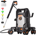 4800PSI Electric Pressure Washer, Electric Power Washer | Anti-Tipping 4-Wheel Design, 4 Nozzles, Foam Cannon, Spray